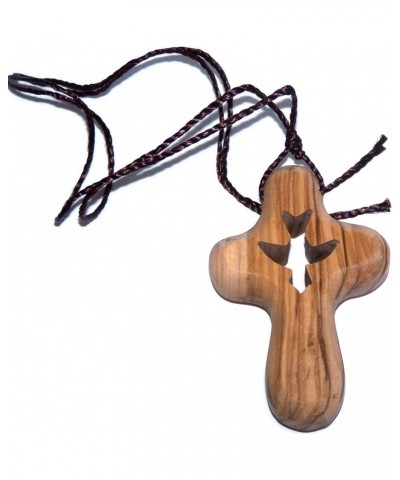 Holy Spirit the Comforter ... Olive wood Comforting Cross engraved with Dove - Necklace. Cross is about 2.5" and comes with C...