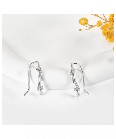 Ear Climbers Earrings for Women Sterling Silver Vintage Ear Crawler Earrings Jewelry Gifts for Women Girls Tree Branch $13.44...