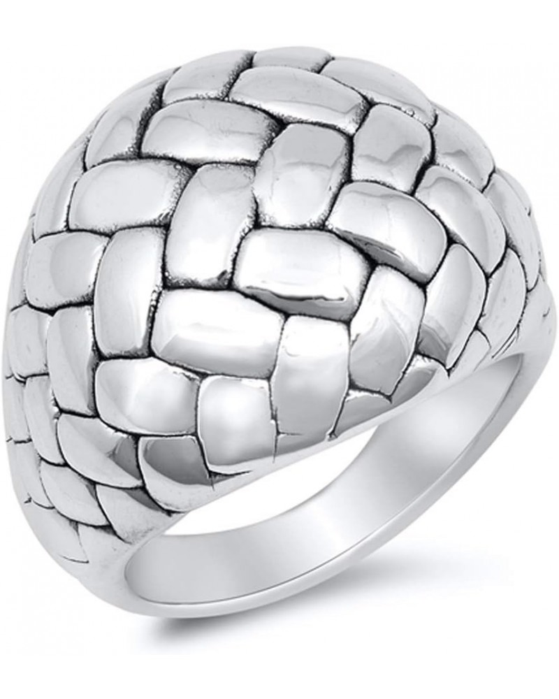 Woven Pebble Texture Chunky Modern Wholesale Ring New .925 Sterling Silver Band Sizes 6-12 $18.14 Rings