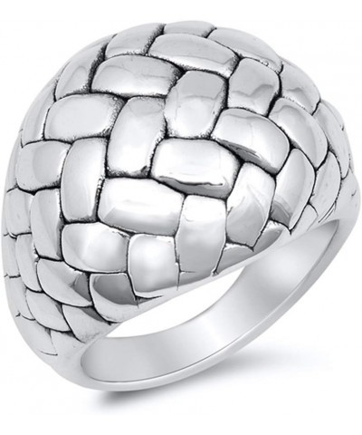 Woven Pebble Texture Chunky Modern Wholesale Ring New .925 Sterling Silver Band Sizes 6-12 $18.14 Rings