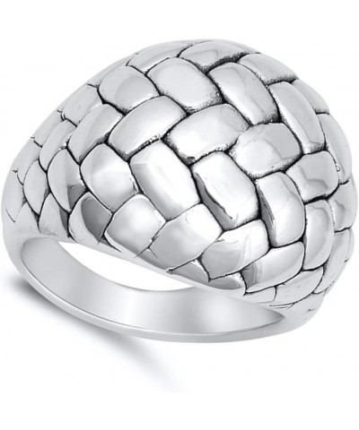 Woven Pebble Texture Chunky Modern Wholesale Ring New .925 Sterling Silver Band Sizes 6-12 $18.14 Rings