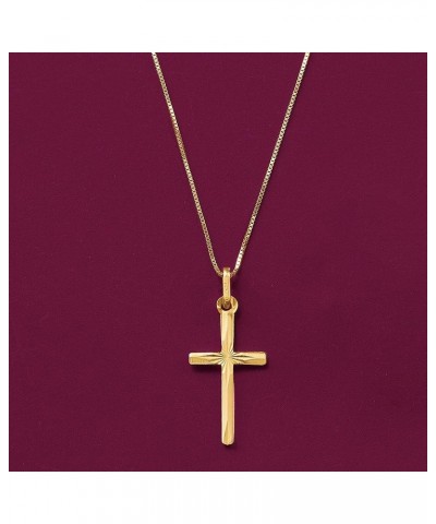 Italian 18kt Yellow Gold Diamond-Cut Cross Pendant Necklace 18.0 Inches $96.00 Necklaces