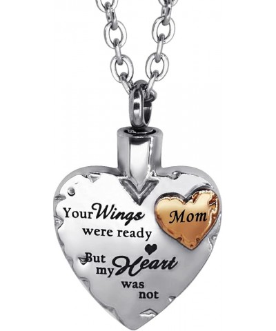 Gold Family Love Your Wings were Ready but My Heart was not Urn Necklace for Ashes Memorial Keepsake Cremation Jewelry Mom $1...