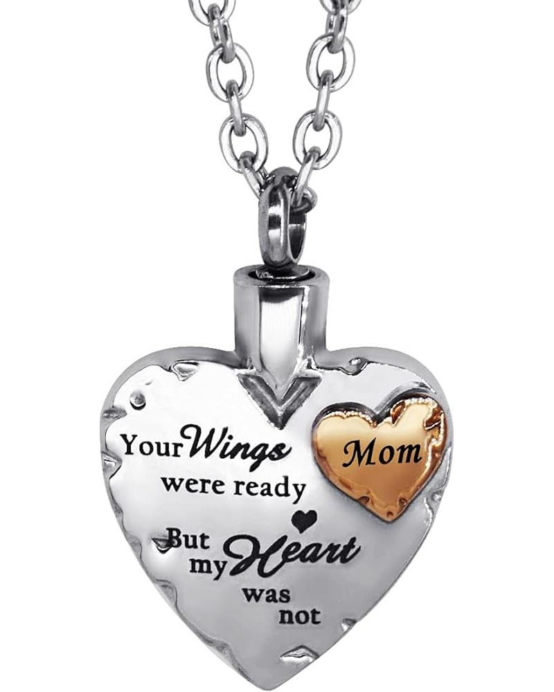 Gold Family Love Your Wings were Ready but My Heart was not Urn Necklace for Ashes Memorial Keepsake Cremation Jewelry Mom $1...