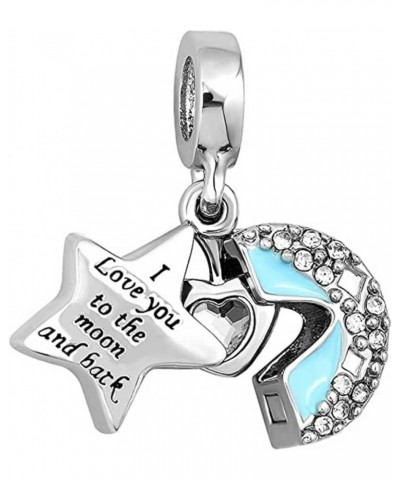 I Love You to the Moon and Back Openable Star Heart Dangle Pendant Charms Compatible with Pandora Bracelets green $7.75 Brace...