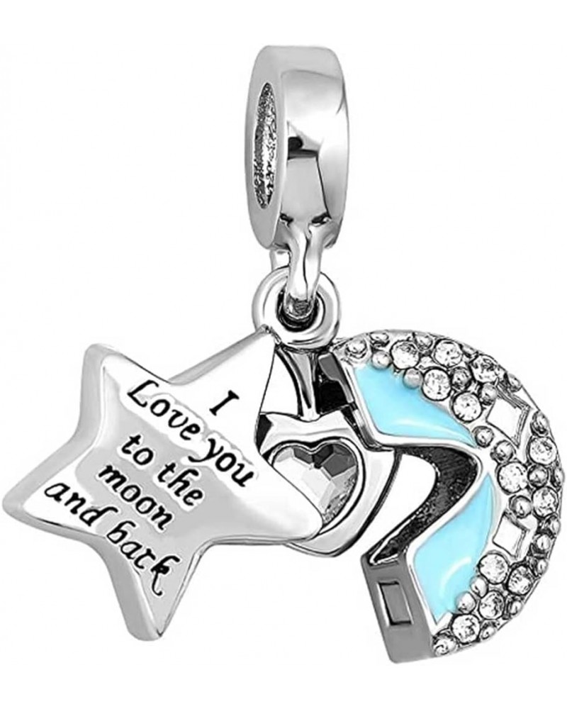 I Love You to the Moon and Back Openable Star Heart Dangle Pendant Charms Compatible with Pandora Bracelets green $7.75 Brace...