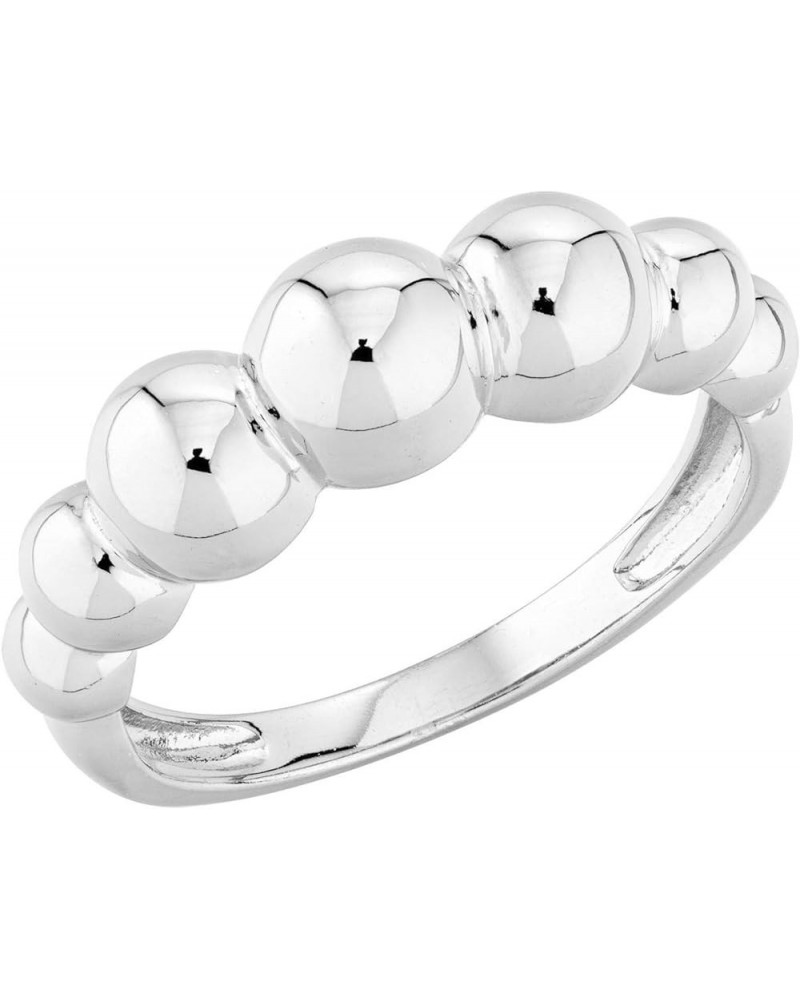 Italian 925 Sterling Silver Bead Ball Stackable Ring for Women, in Silver or 18K Gold Plated sterling silver 5 $16.27 Rings