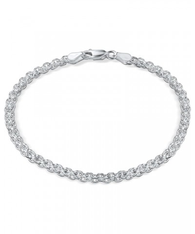 925 Sterling Silver Italian 3.5mm Bismark Mesh Link Chain Bracelet for Women, Made in Italy $11.19 Bracelets