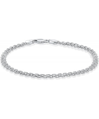 925 Sterling Silver Italian 3.5mm Bismark Mesh Link Chain Bracelet for Women, Made in Italy $11.19 Bracelets