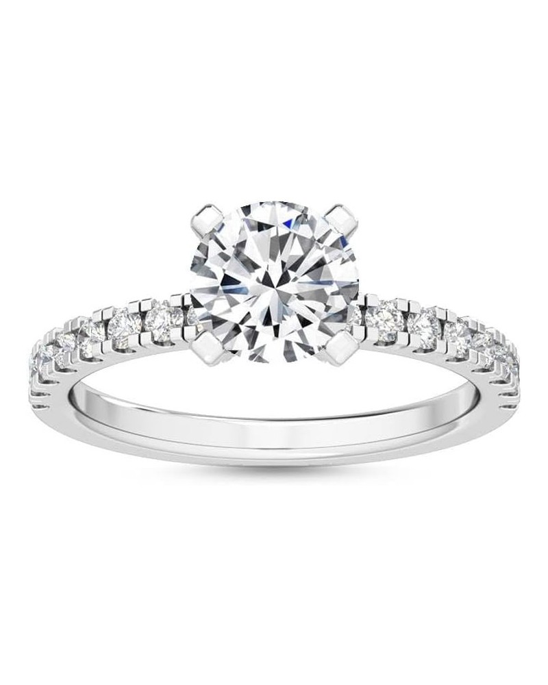 1-5 Carat (ctw) White Gold Round Cut LAB GROWN Diamond Hidden Halo Engagement Ring (Color D-E Clarity VS1-VS2) 7.0 White Gold...