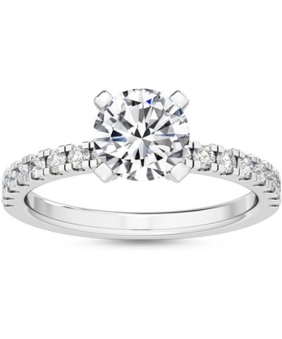 1-5 Carat (ctw) White Gold Round Cut LAB GROWN Diamond Hidden Halo Engagement Ring (Color D-E Clarity VS1-VS2) 7.0 White Gold...