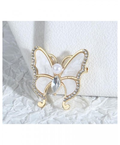 Butterfly Pearl Brooch Animal Brooch Pin Elegant Bridal Vintage Style Pins Wedding Banquet Anniversary Brooch For Women Girl ...