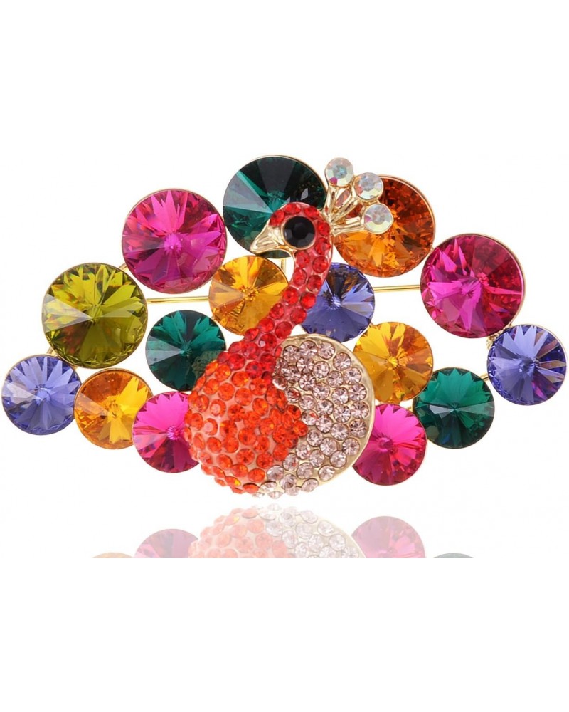 Crystal Rainbow Colors Regal Peacock Bird Fashion Pin Brooch $18.80 Brooches & Pins