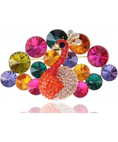 Crystal Rainbow Colors Regal Peacock Bird Fashion Pin Brooch $18.80 Brooches & Pins