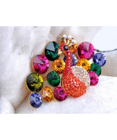 Crystal Rainbow Colors Regal Peacock Bird Fashion Pin Brooch $18.80 Brooches & Pins