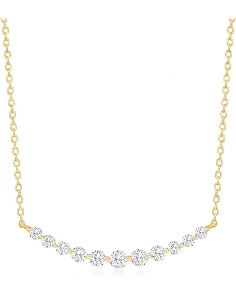 by Ross-Simons 0.50 ct. t.w. Diamond Graduated Crescent Necklace in 14kt Yellow Gold 16.0 Inches $332.20 Necklaces