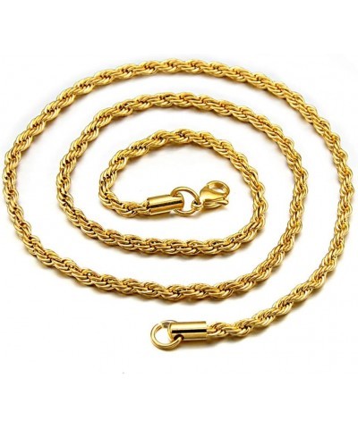 18 K Gold Plated, 3 mm Rope Chain 18,20 or 22 inches Long 20.0 Inches $12.80 Necklaces