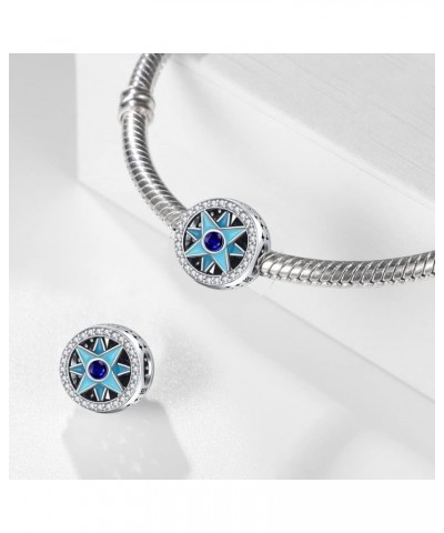 925 Sterling Silver Charms for Bracelets Necklaces,5A Cubic Zirconias Evil Eye Dangle Beads Charms Jewelry Gift for Women Gir...