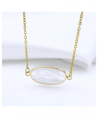 14K Gold Plated Gemstone Crystal Necklaces for Women Gold Necklace for Women white $10.30 Necklaces