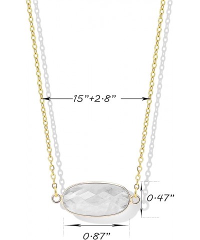 14K Gold Plated Gemstone Crystal Necklaces for Women Gold Necklace for Women white $10.30 Necklaces