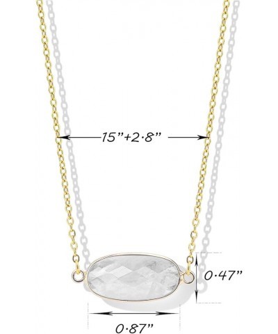 14K Gold Plated Gemstone Crystal Necklaces for Women Gold Necklace for Women white $10.30 Necklaces