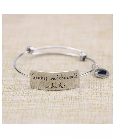 Inspirational Bible Verse Jewelry Christian Bangle Bracelets Women Empowerment Gift for Her She believed she could so she did...