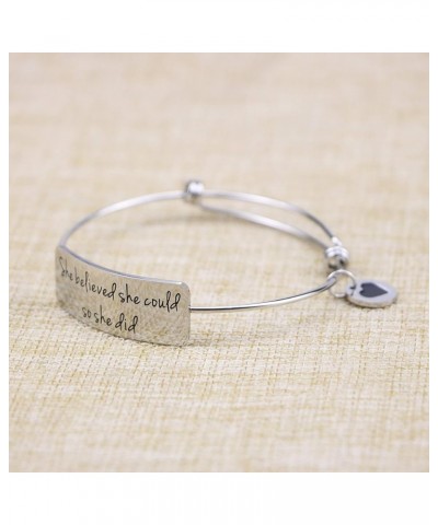 Inspirational Bible Verse Jewelry Christian Bangle Bracelets Women Empowerment Gift for Her She believed she could so she did...