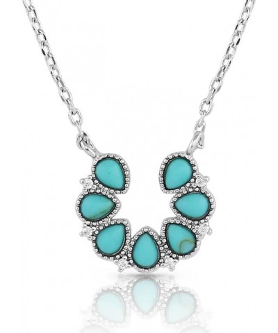 Lucky Seven Turquoise Horseshoe Necklace - NC5291 $26.00 Necklaces