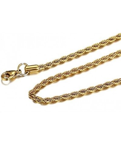 18 K Gold Plated, 3 mm Rope Chain 18,20 or 22 inches Long 20.0 Inches $12.80 Necklaces