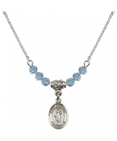 March Birth Month Bead Necklace with Catholic Patron Saint Petite Charm, 18 Inch Saint Barbara $26.60 Necklaces