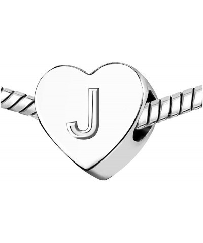 Letter Initial Love Heart Bead Charms for Bracelets Necklace Alphabet Birthday Mothers Day Charm J $7.47 Bracelets