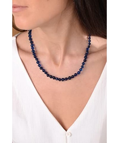 Amber Necklace for Women - HandMade Baltic Jewelry for Adult - 18 inch - 100% Genuine (Blue) Blue $16.51 Necklaces