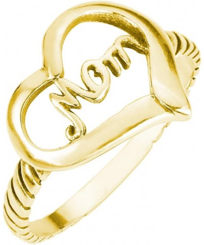 925 Sterling Silver Love of Mom Heart Ring (Sizes 4-13) Yellow Gold-Tone $10.80 Rings