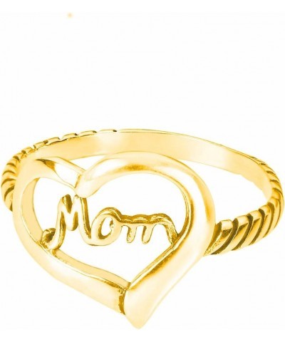 925 Sterling Silver Love of Mom Heart Ring (Sizes 4-13) Yellow Gold-Tone $10.80 Rings