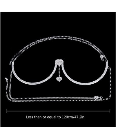 Rhinestone Crown Chest Bracket Chain Sexy Bikini Bra Beach Body Chain Lingerie Nightclub Body Jewelry for Women Heart Shape $...