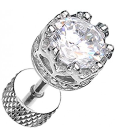 Tiara Crown Prong Sparkle Steel Fake WildKlass Plug Clear $11.75 Body Jewelry