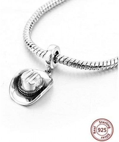 925 Sterling Silver Charm Bead For Pandora & Similar Charm Bracelets or Necklaces (Cowboy Hat Dangle) $17.20 Bracelets