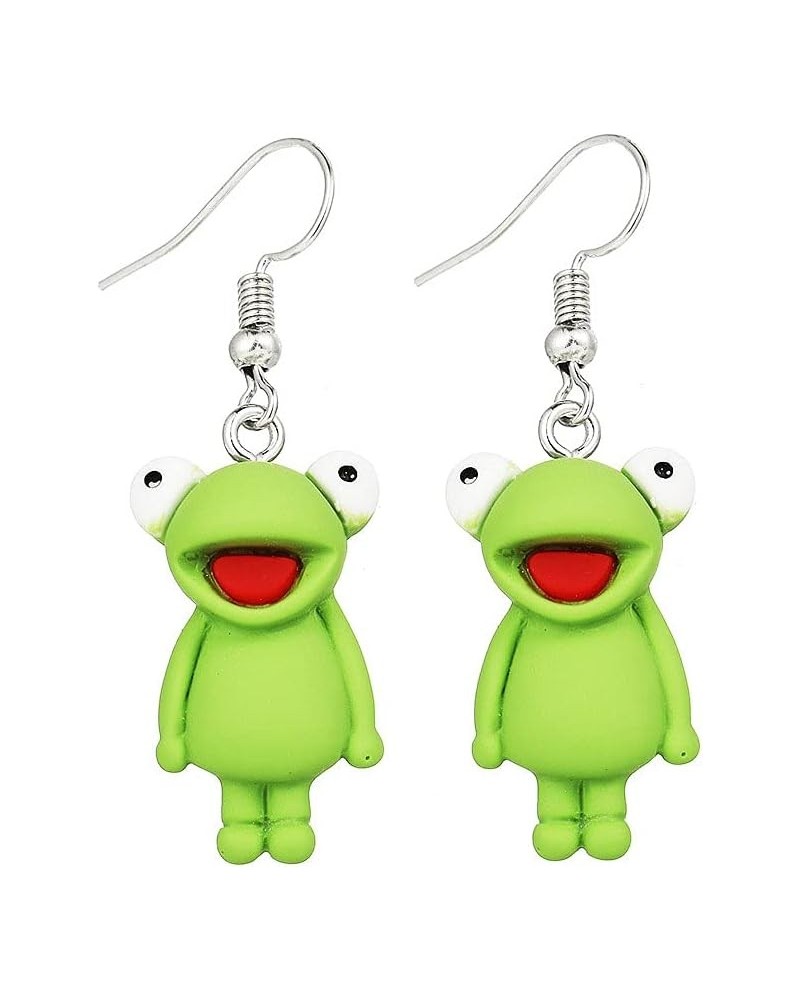 Resin women's Frog Earrings Drop Dangle earrings Fashion Animal Jewelry for Women Girls Gift Green $6.68 Earrings