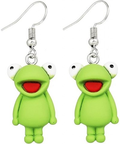 Resin women's Frog Earrings Drop Dangle earrings Fashion Animal Jewelry for Women Girls Gift Green $6.68 Earrings