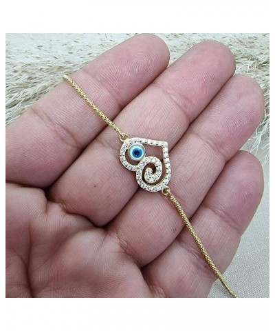 Evil Eye Necklace and Bracelet Set for Women - 925 Sterling Silver , 18K Gold plated Dainty Pendants Evil eye Necklace , Brac...