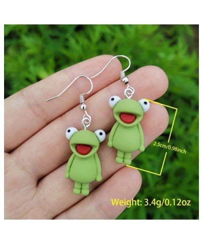 Resin women's Frog Earrings Drop Dangle earrings Fashion Animal Jewelry for Women Girls Gift Green $6.68 Earrings