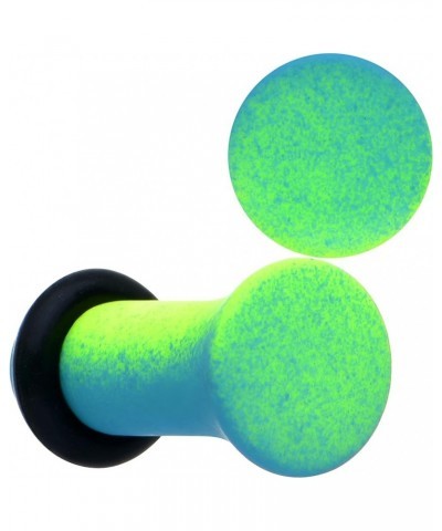 Womens 2Pc Ear Plugs Green Blue Ombre Matte Acrylic Single Flare Ear Plug Gauges Set of 2 4mm (6 Gauge) $7.99 Body Jewelry