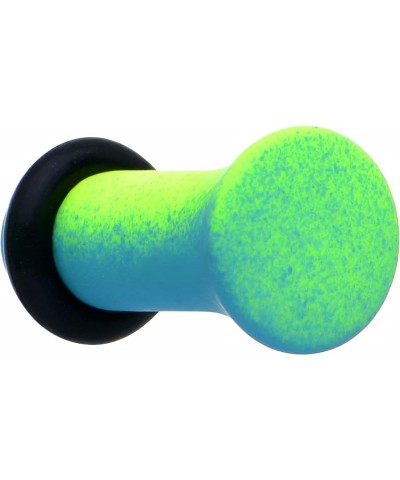 Womens 2Pc Ear Plugs Green Blue Ombre Matte Acrylic Single Flare Ear Plug Gauges Set of 2 4mm (6 Gauge) $7.99 Body Jewelry