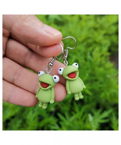 Resin women's Frog Earrings Drop Dangle earrings Fashion Animal Jewelry for Women Girls Gift Green $6.68 Earrings