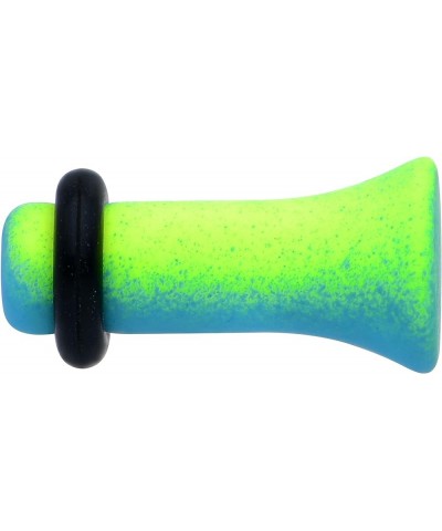 Womens 2Pc Ear Plugs Green Blue Ombre Matte Acrylic Single Flare Ear Plug Gauges Set of 2 4mm (6 Gauge) $7.99 Body Jewelry