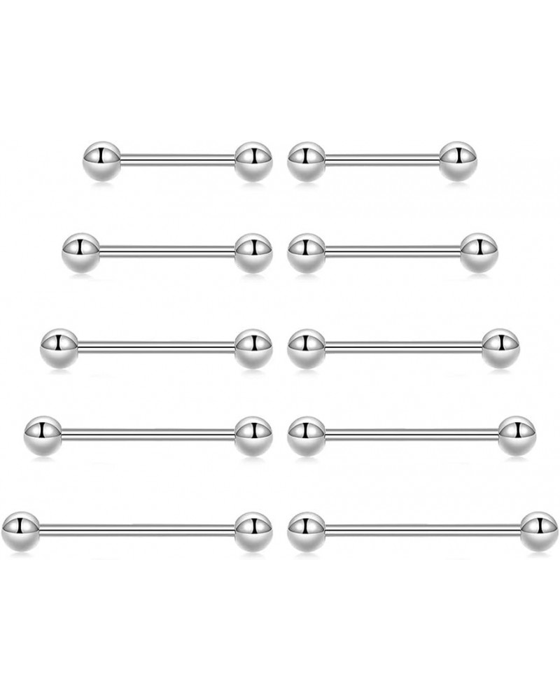 Nipple Piercing Jewelry Surgical Steel Barbells 14G Nipple rings Stainless Steel Bridge Tongue Ring for Women Men $6.23 Body ...