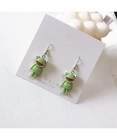 Resin women's Frog Earrings Drop Dangle earrings Fashion Animal Jewelry for Women Girls Gift Green $6.68 Earrings