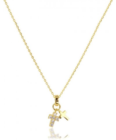 Women Teen Girls Tiny Cross Pendant Necklace for Women Simply Cross Necklace Gold Dipped Made in Korea Cross(4) - Gold $9.35 ...