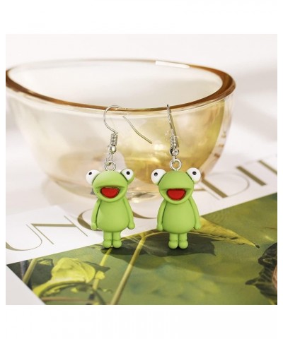 Resin women's Frog Earrings Drop Dangle earrings Fashion Animal Jewelry for Women Girls Gift Green $6.68 Earrings