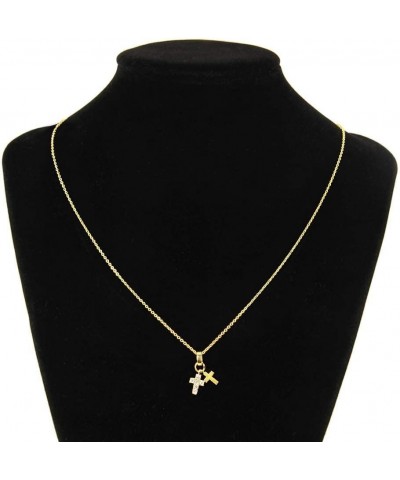 Women Teen Girls Tiny Cross Pendant Necklace for Women Simply Cross Necklace Gold Dipped Made in Korea Cross(4) - Gold $9.35 ...